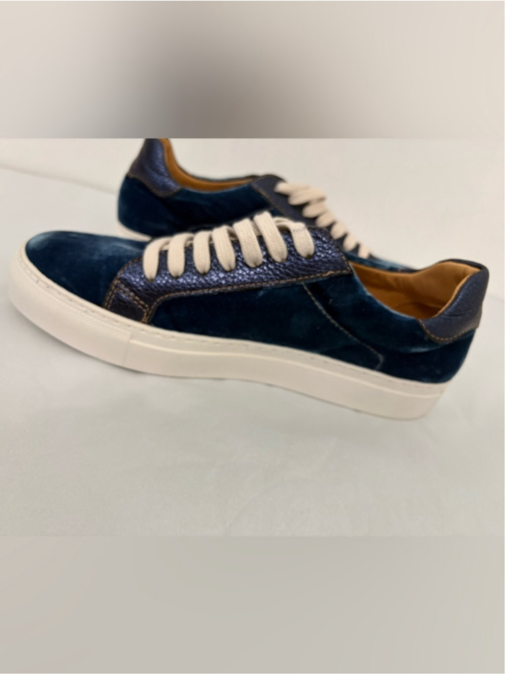 Penelope Chilvers Paradise Velvet Sneakers Sz 7.5 Indigo Blue EUC - Picture 6 of 11